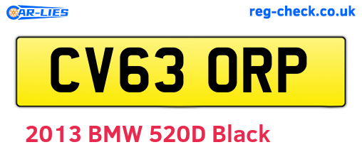 CV63ORP are the vehicle registration plates.