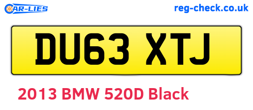 DU63XTJ are the vehicle registration plates.