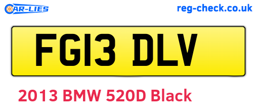 FG13DLV are the vehicle registration plates.