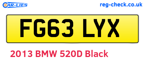 FG63LYX are the vehicle registration plates.