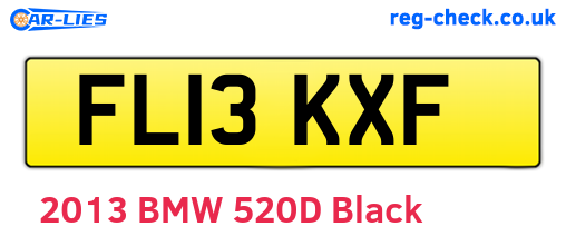 FL13KXF are the vehicle registration plates.