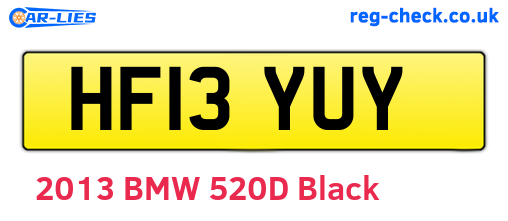 HF13YUY are the vehicle registration plates.