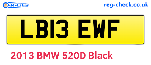 LB13EWF are the vehicle registration plates.