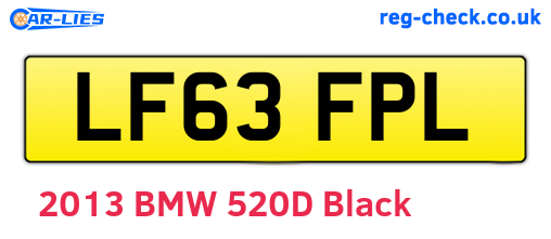 LF63FPL are the vehicle registration plates.