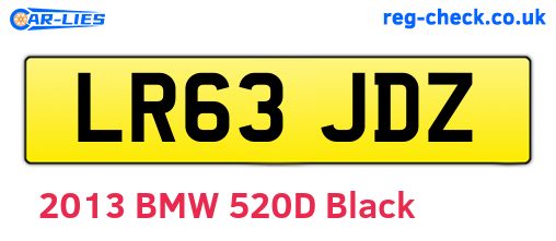 LR63JDZ are the vehicle registration plates.