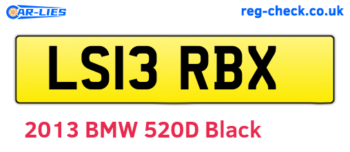 LS13RBX are the vehicle registration plates.