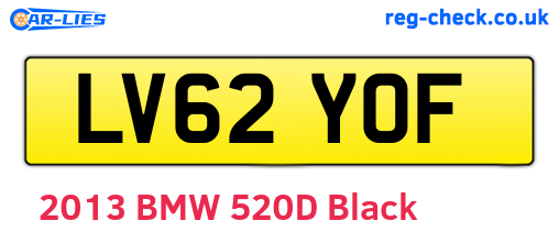 LV62YOF are the vehicle registration plates.