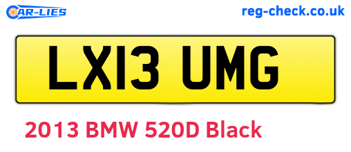 LX13UMG are the vehicle registration plates.
