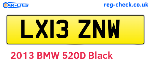 LX13ZNW are the vehicle registration plates.