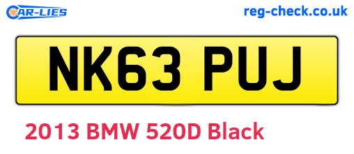 NK63PUJ are the vehicle registration plates.