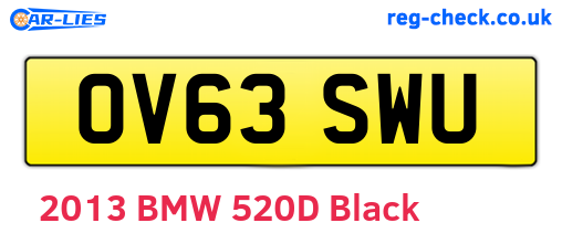 OV63SWU are the vehicle registration plates.