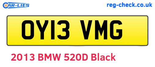 OY13VMG are the vehicle registration plates.