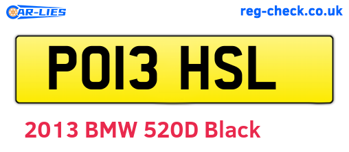 PO13HSL are the vehicle registration plates.