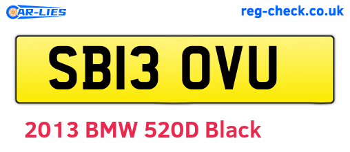 SB13OVU are the vehicle registration plates.