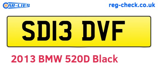 SD13DVF are the vehicle registration plates.