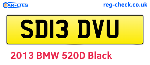 SD13DVU are the vehicle registration plates.