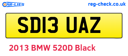 SD13UAZ are the vehicle registration plates.