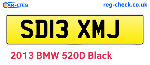 SD13XMJ are the vehicle registration plates.