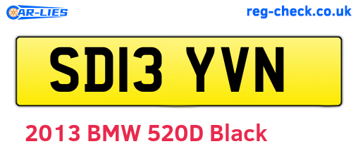 SD13YVN are the vehicle registration plates.