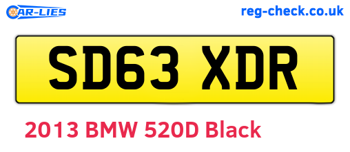SD63XDR are the vehicle registration plates.