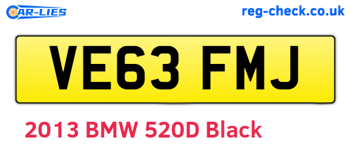 VE63FMJ are the vehicle registration plates.