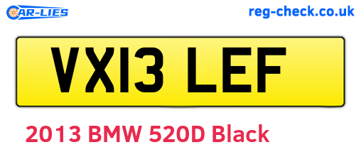 VX13LEF are the vehicle registration plates.