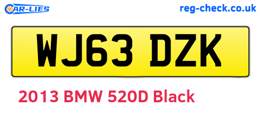 WJ63DZK are the vehicle registration plates.
