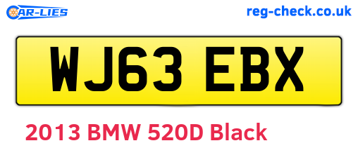WJ63EBX are the vehicle registration plates.