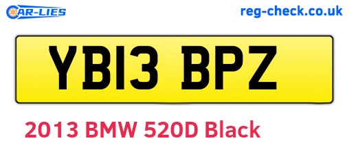 YB13BPZ are the vehicle registration plates.
