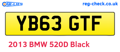 YB63GTF are the vehicle registration plates.