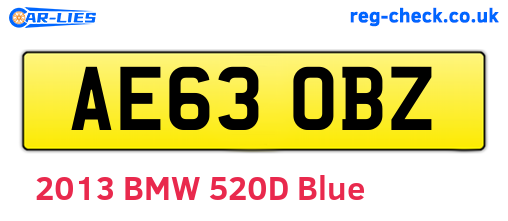 AE63OBZ are the vehicle registration plates.