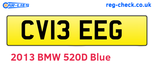CV13EEG are the vehicle registration plates.