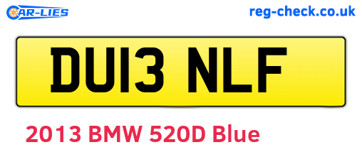 DU13NLF are the vehicle registration plates.