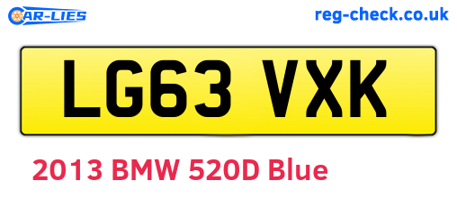 LG63VXK are the vehicle registration plates.