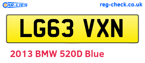 LG63VXN are the vehicle registration plates.