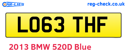 LO63THF are the vehicle registration plates.
