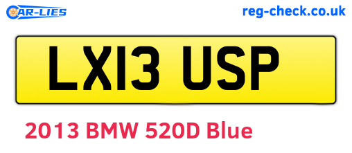 LX13USP are the vehicle registration plates.