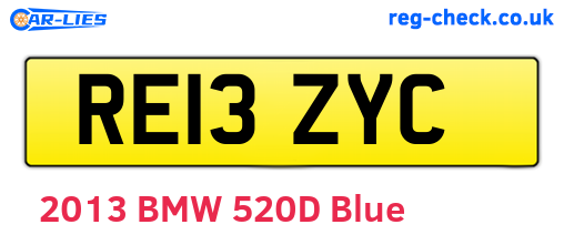 RE13ZYC are the vehicle registration plates.