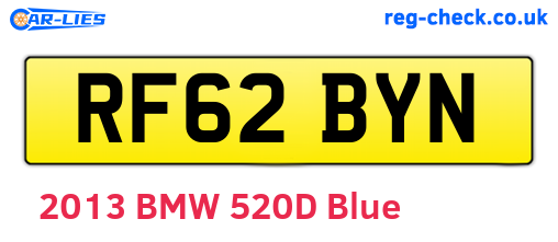 RF62BYN are the vehicle registration plates.