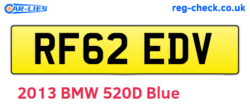RF62EDV are the vehicle registration plates.