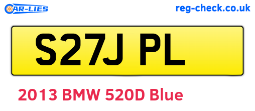 S27JPL are the vehicle registration plates.