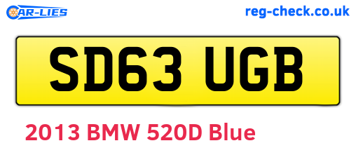 SD63UGB are the vehicle registration plates.