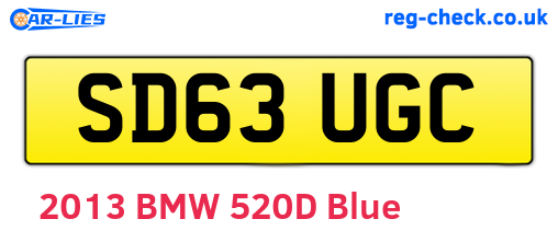 SD63UGC are the vehicle registration plates.