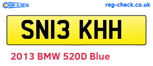 SN13KHH are the vehicle registration plates.