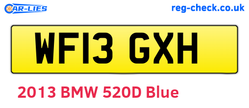 WF13GXH are the vehicle registration plates.