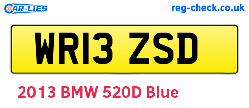 WR13ZSD are the vehicle registration plates.