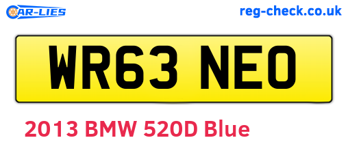 WR63NEO are the vehicle registration plates.