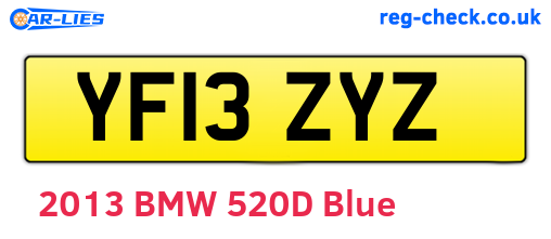 YF13ZYZ are the vehicle registration plates.