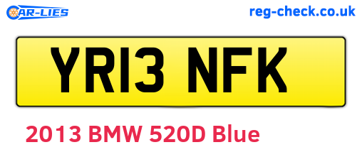 YR13NFK are the vehicle registration plates.