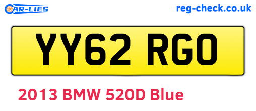 YY62RGO are the vehicle registration plates.